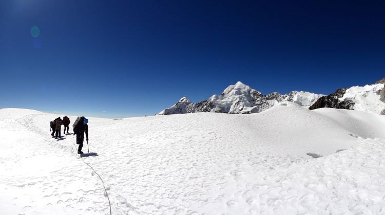 On the way down from high camp to last camp of the trip.